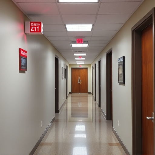 emergency alert system inside hallway