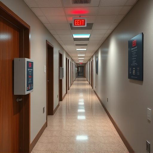 emergency alert system inside hallway