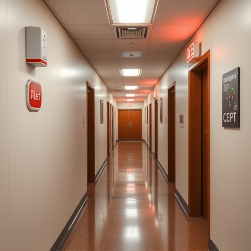 emergency alert system inside hallway