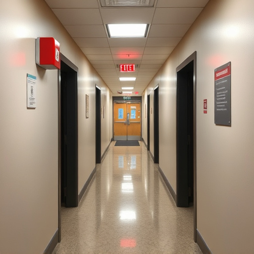 emergency alert system inside hallway