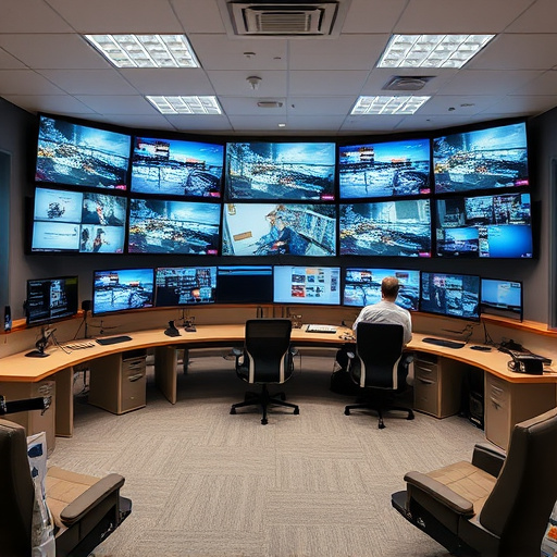 home monitoring control room with multiple screens
