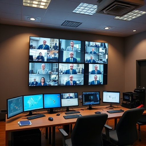 home monitoring control room with multiple screens