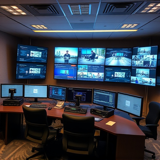 home monitoring control room with multiple screens