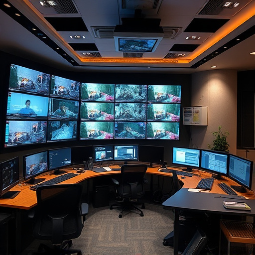 home monitoring control room with multiple screens
