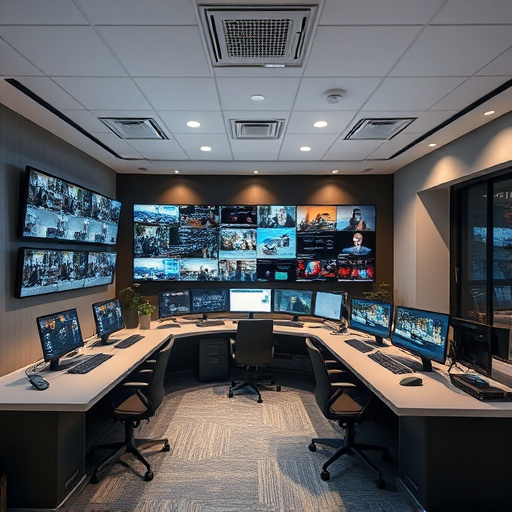 home monitoring control room with multiple screens