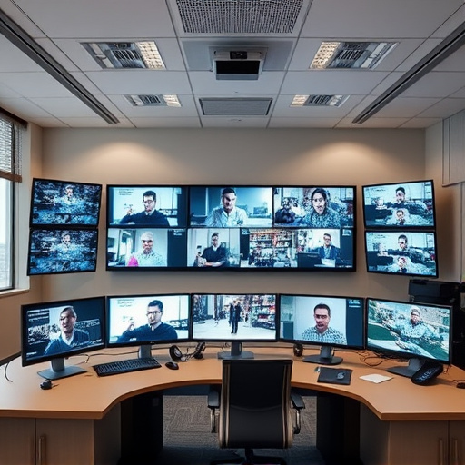 home monitoring control room with multiple screens