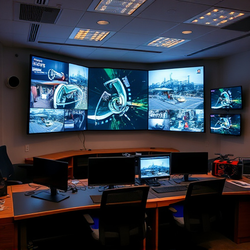 home monitoring control room with multiple screens