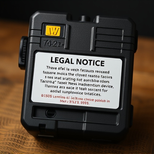 legal notice on taser product packaging