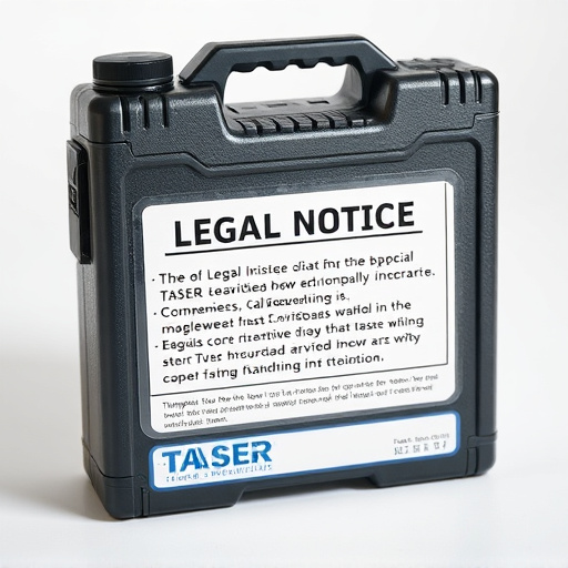 legal notice on taser product packaging