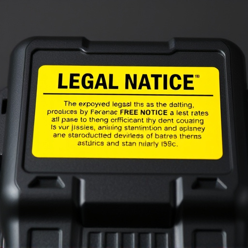 legal notice on taser product packaging