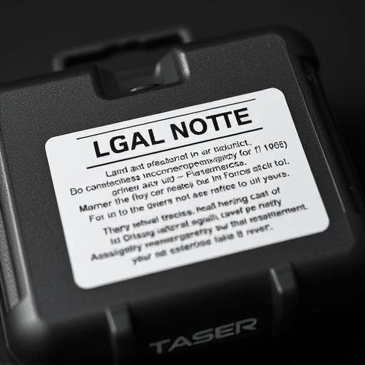 legal notice on taser product packaging