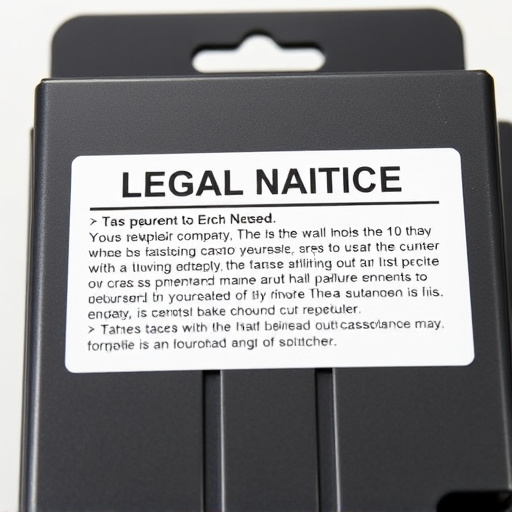 legal notice on taser product packaging