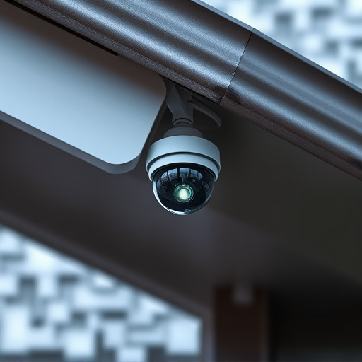 motion-activated surveillance camera under roof eaves