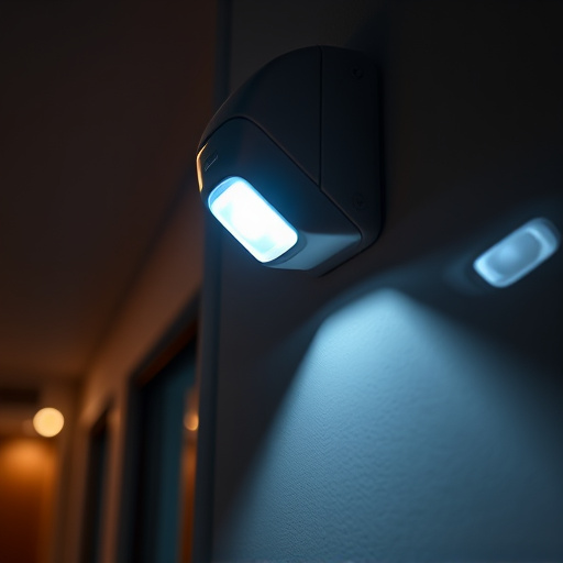 motion sensor light mounted in travel lodge