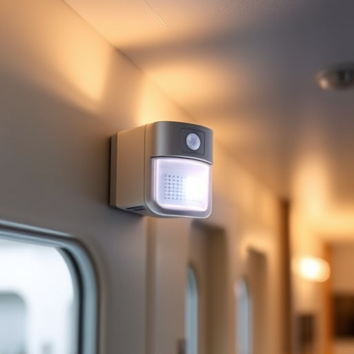 motion sensor light mounted in travel lodge