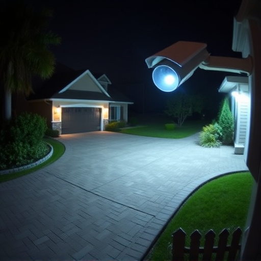 night vision security camera watching driveway