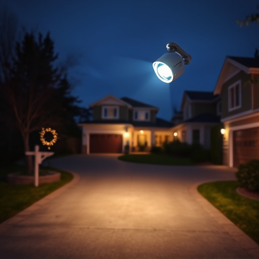 night vision security camera watching driveway