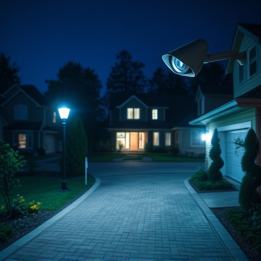 night vision security camera watching driveway