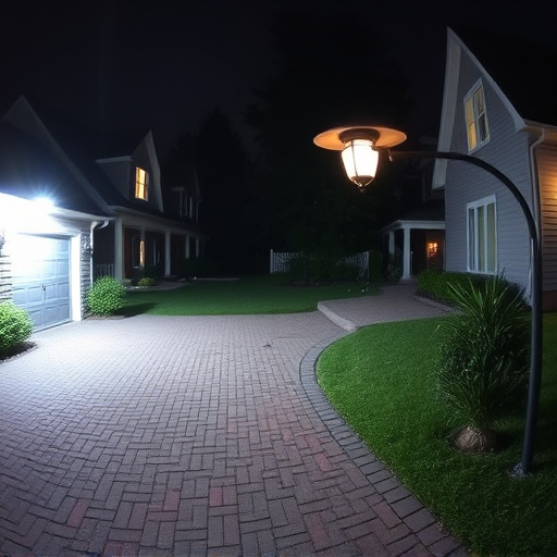 night vision security camera watching driveway