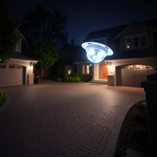 night vision security camera watching driveway