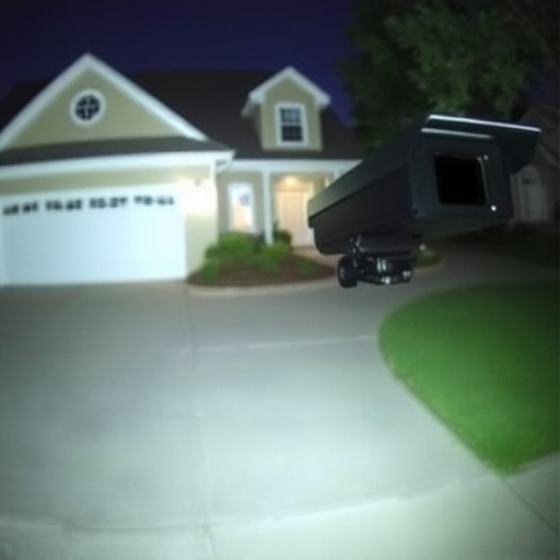 night vision security camera watching driveway