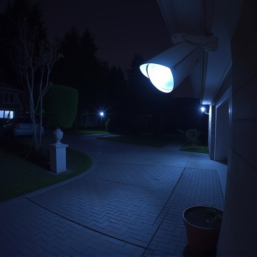 night vision security camera watching driveway