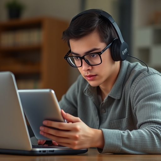 person researching personal safety laws online