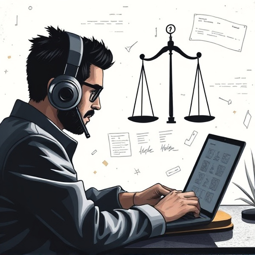 person researching personal safety laws online