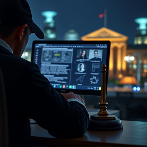 person researching personal safety laws online