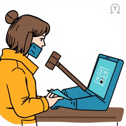 person researching personal safety laws online
