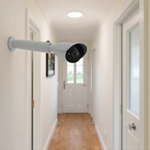 security camera in budget guesthouse hallway