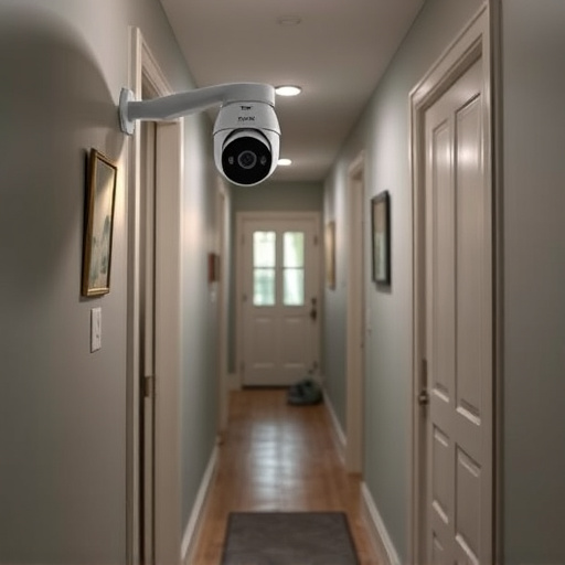 security camera in budget guesthouse hallway