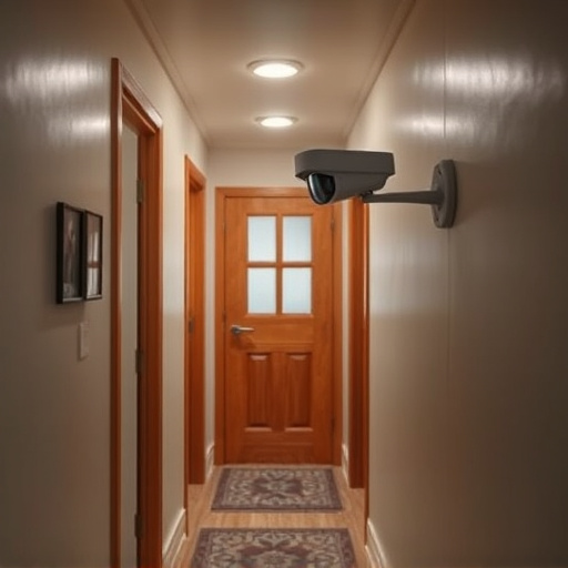 security camera in budget guesthouse hallway