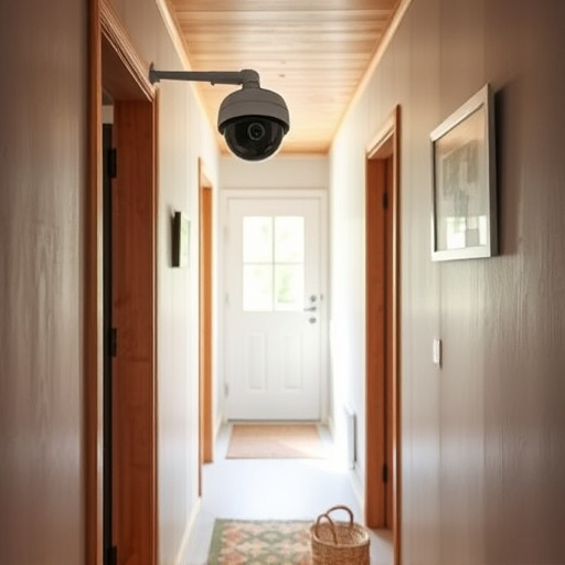 security camera in budget guesthouse hallway