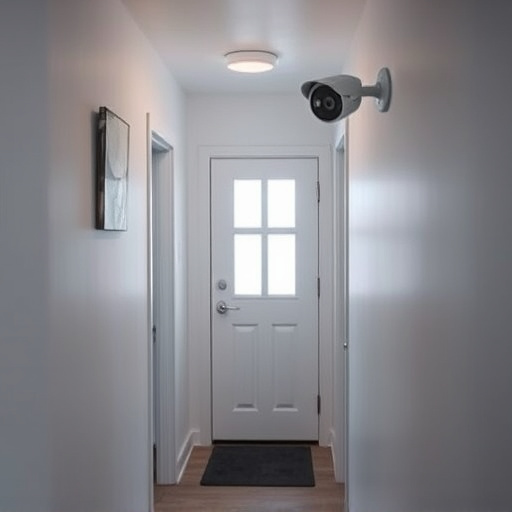 security camera in budget guesthouse hallway