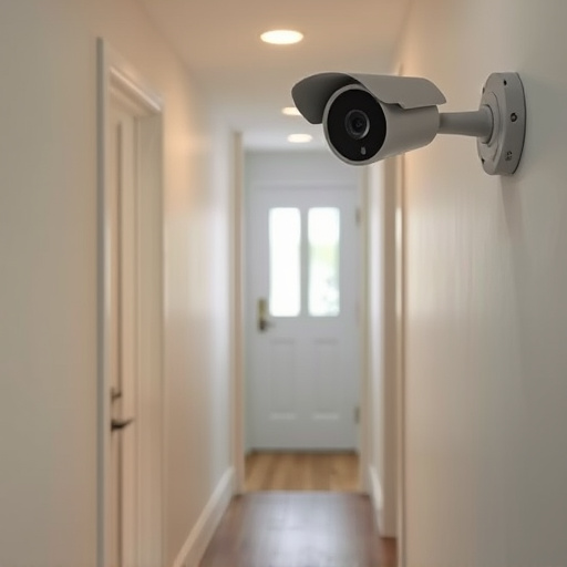 security camera in budget guesthouse hallway