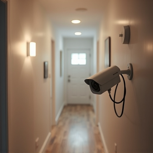 security camera in budget guesthouse hallway