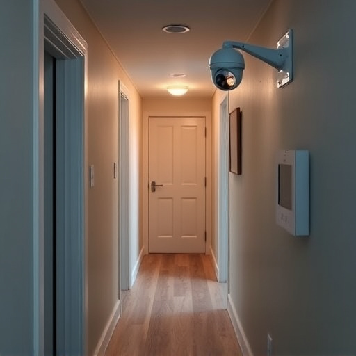 security camera in budget guesthouse hallway