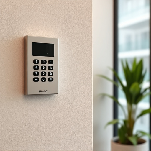 security keypad on modern apartment wall