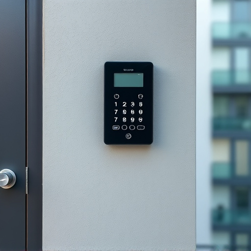 security keypad on modern apartment wall