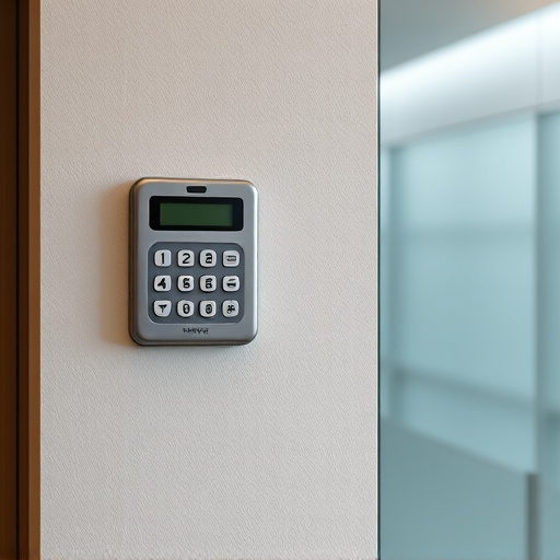 security keypad on modern apartment wall