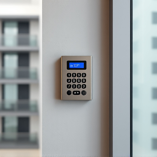 security keypad on modern apartment wall