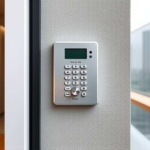 security keypad on modern apartment wall