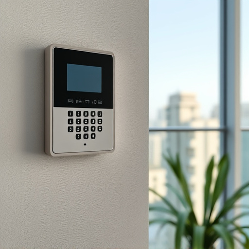 security keypad on modern apartment wall