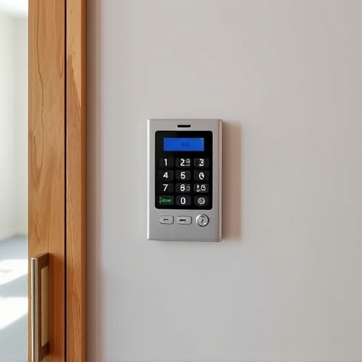 security keypad on modern apartment wall