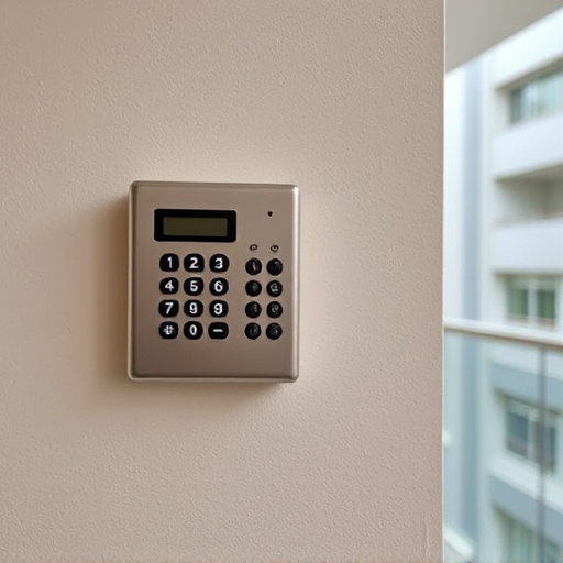 security keypad on modern apartment wall