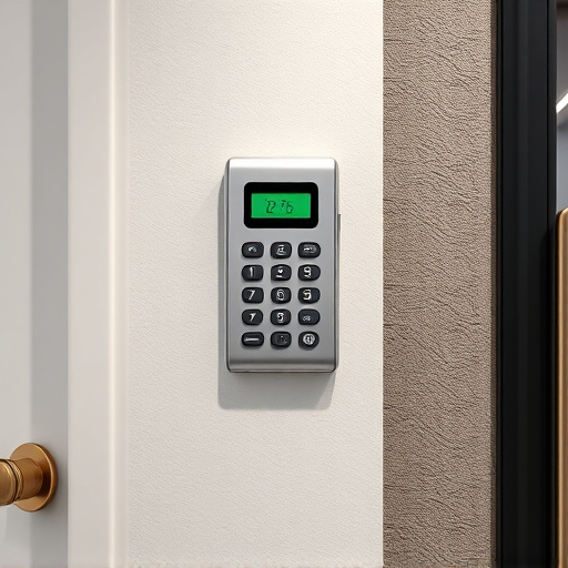 security keypad on modern apartment wall