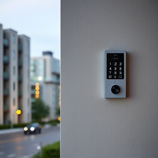 security keypad on modern apartment wall