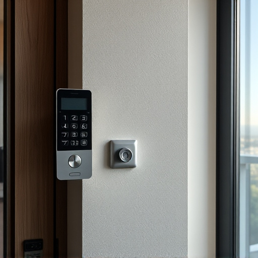 security keypad on modern apartment wall
