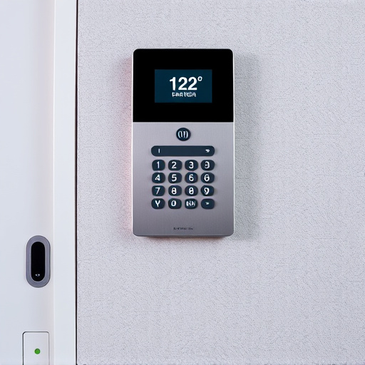 security keypad on modern apartment wall
